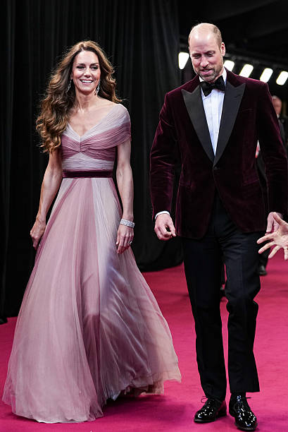 Catherine, Princess of Wales and Prince William on the BAFTAs red carpet