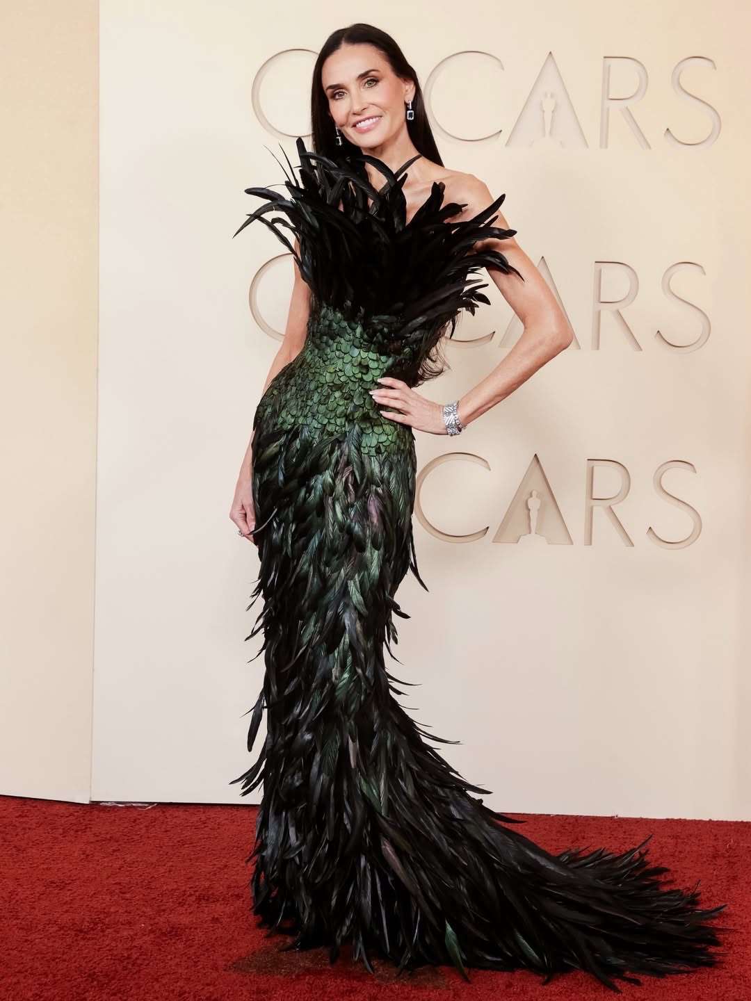 Demi Moore on the Oscars red carpet in Gucci