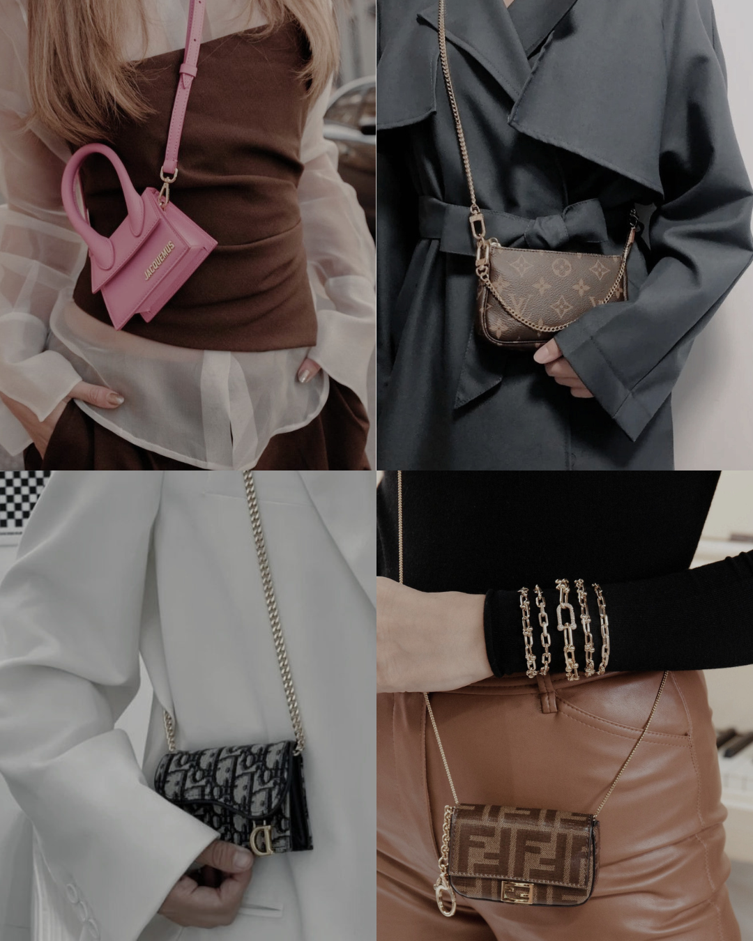 Dior Saddle micro bag in Oblique canvas with a white tailored blazer